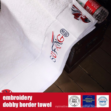 100% Baumwolle Stickerei Dobby Border Terry Handtuch für Hotel